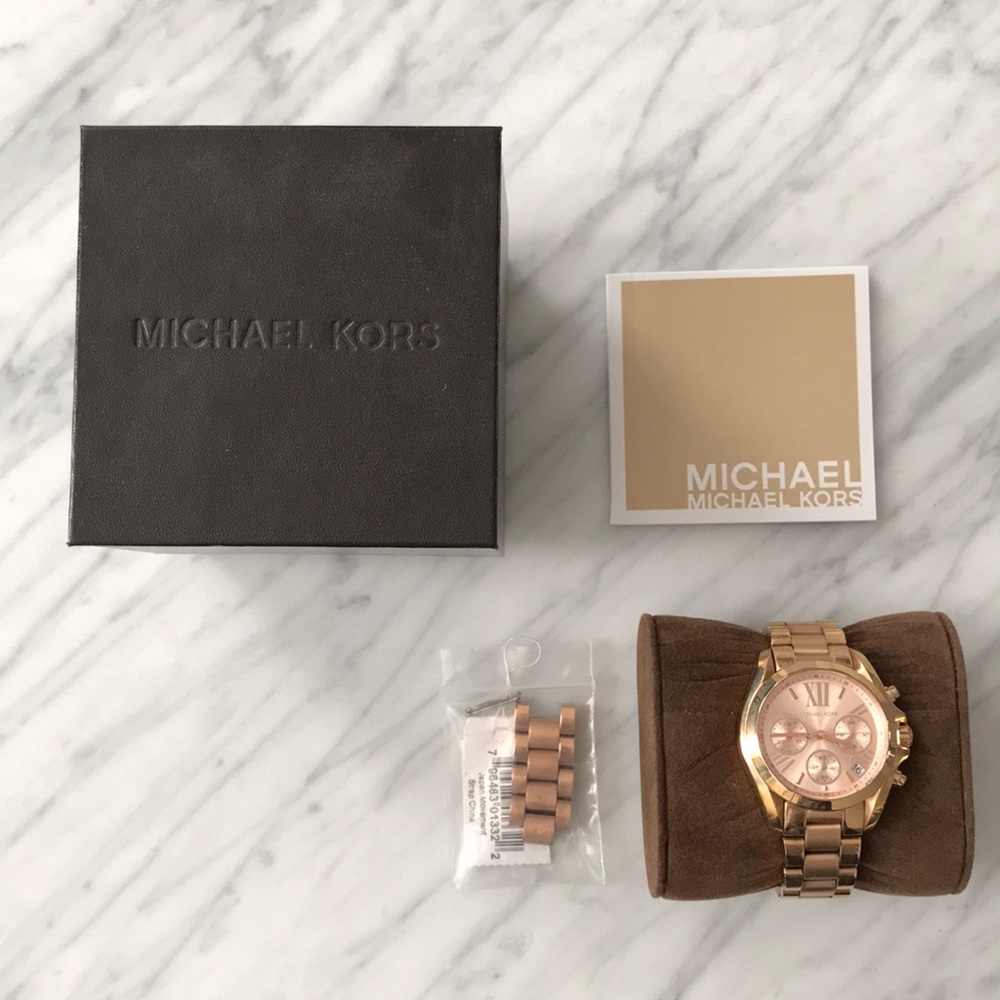 Michael Kors rose gold watch with extra links